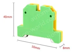 EK6 Yellow & Green Grounding Terminals Din Rail Terminals Grounding Terminals Universal Grounding Plastic Terminals