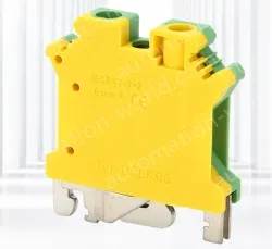 USLKG-6 DIN Rail Terminal Block DIN rail type two-color insulated terminal strip straight-through terminal block