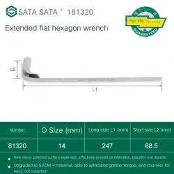 Extended flat head hex wrench 14mm 81320