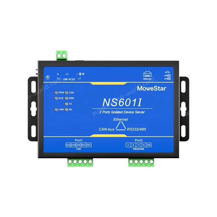 1 Port CAN-bus + 1*RS232/485 To Ethernet Opto-isolated Wall-mounted Ethernet CAN-bus Server